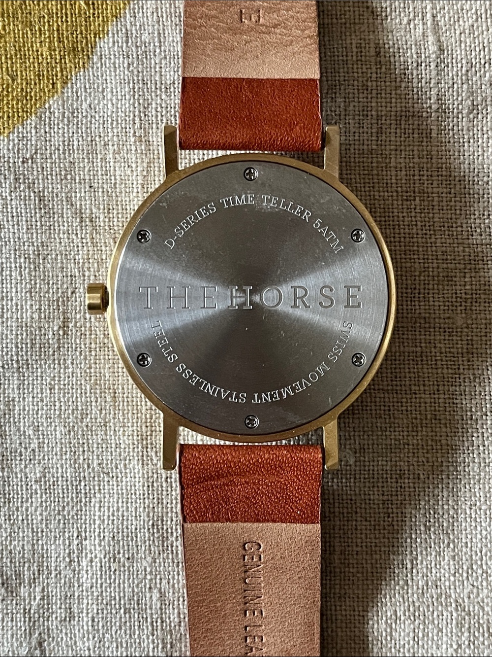 The Horse D Series Brushed Gold Tan Leather Watch - Picture 7 of 8